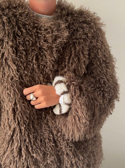 KNITTED SCRUNCHIE coffee cream