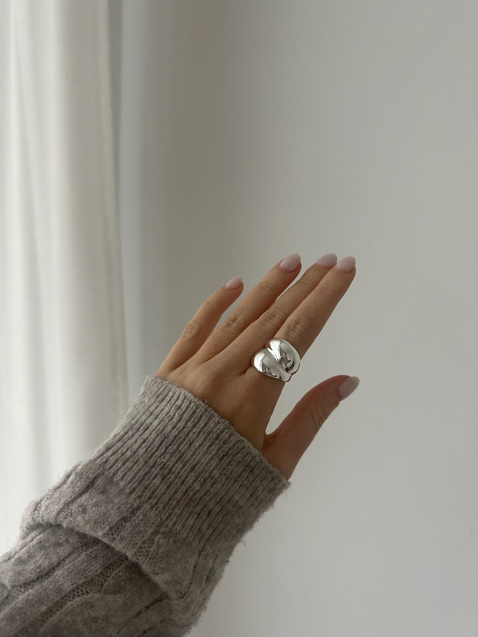 sculpt silver ring