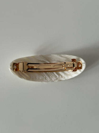 BARRETTE CLIP in beige swirl